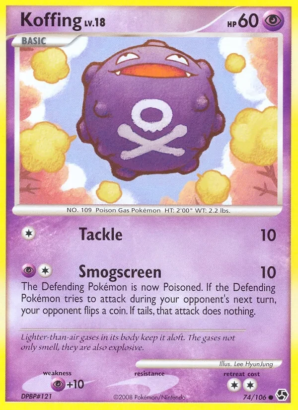 Koffing 74/106 Great Encounters Pokémon card