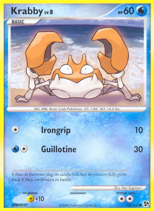 Krabby 75/106 Great Encounters Pokémon card