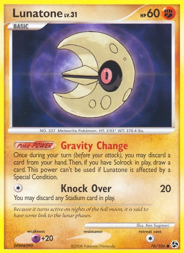 Lunatone 76/106 Great Encounters Pokémon Karte