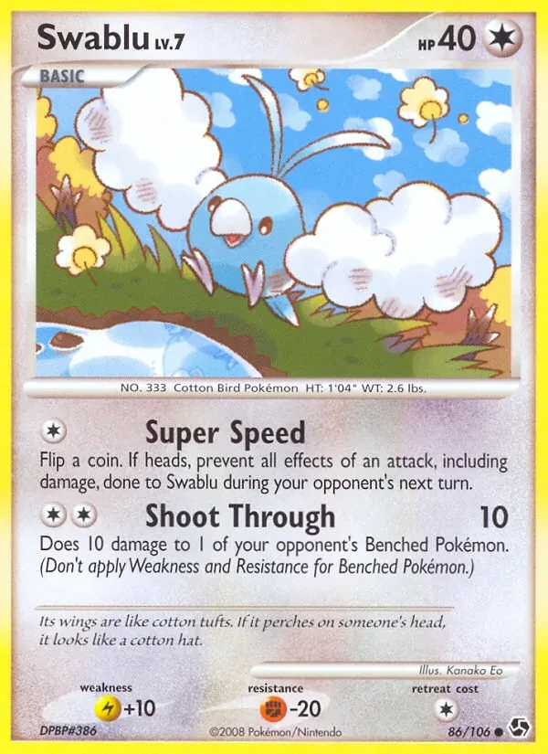 Swablu 86/106 Great Encounters Pokémon card