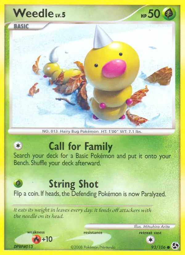 Weedle 93/106 Great Encounters Pokémon card