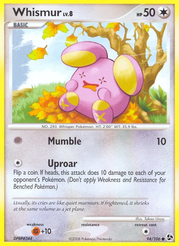 Whismur 94/106 Great Encounters Pokémon card