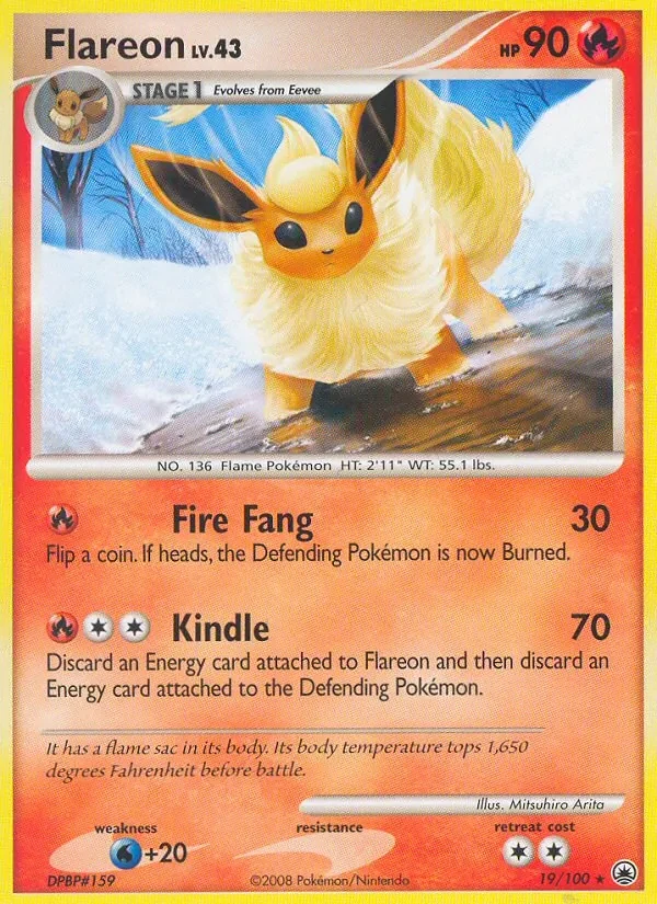 Flareon 19/100 Majestic Dawn Pokémon card