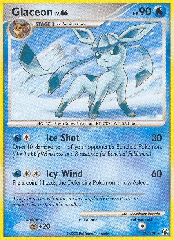 Glaceon 20/100 Majestic Dawn Pokémon card