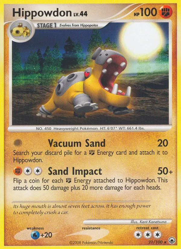 Hippowdon 21/100 Majestic Dawn Pokémon card