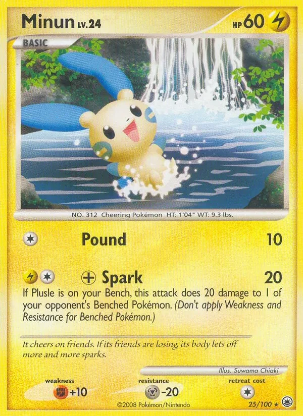 Minun 25/100 Majestic Dawn Pokémon Karte