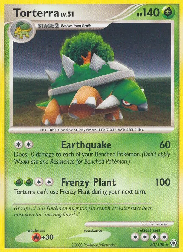 Torterra 30/100 Majestic Dawn Pokémon card