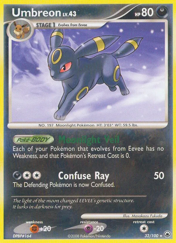Umbreon 32/100 Majestic Dawn Pokémon card