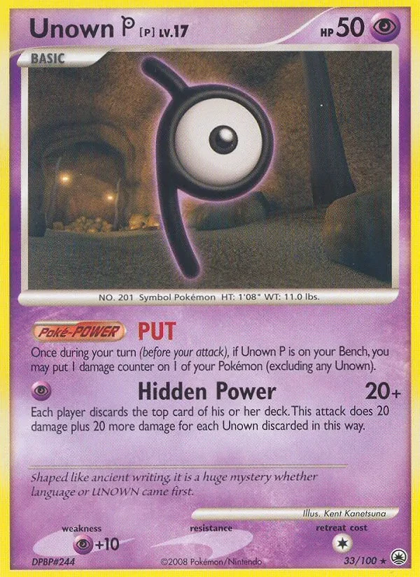 Unown P 33/100 Majestic Dawn Pokémon Karte