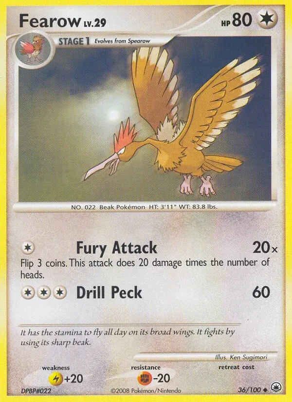 Fearow 36/100 Majestic Dawn Pokémon card