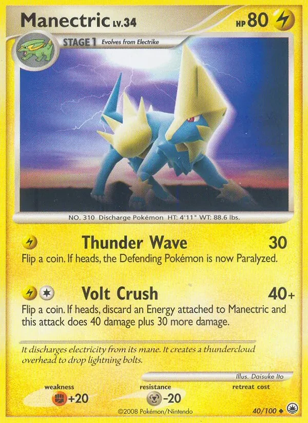 Manectric 40/100 Majestic Dawn Pokémon card