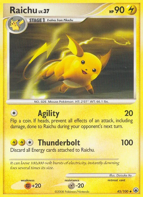 Raichu 45/100 Majestic Dawn Pokémon card