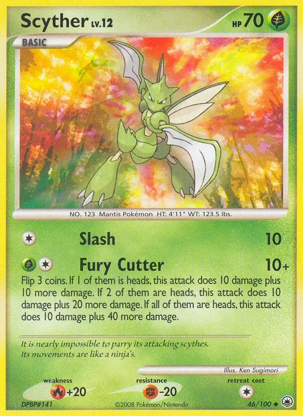 Scyther 46/100 Majestic Dawn Pokémon card