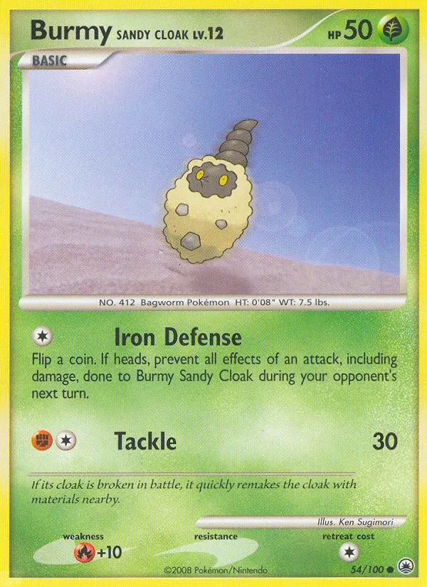 Burmy Sandy Cloak 54/100 Majestic Dawn Pokémon card