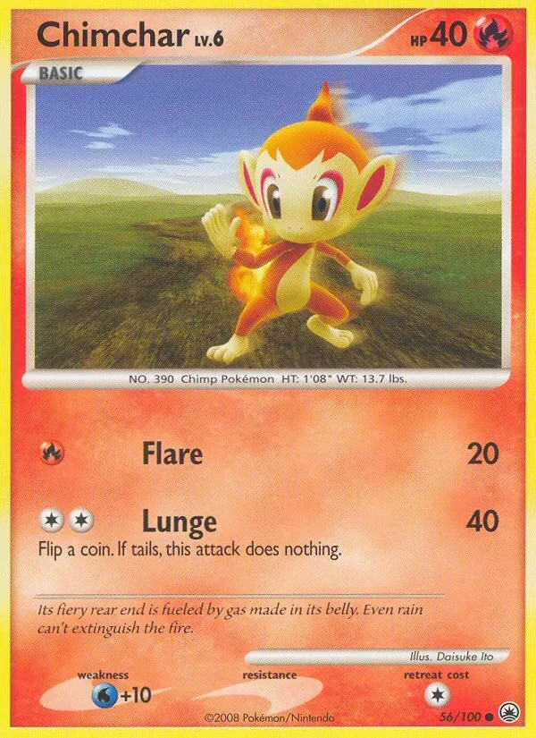 Chimchar 56/100 Majestic Dawn Pokémon card