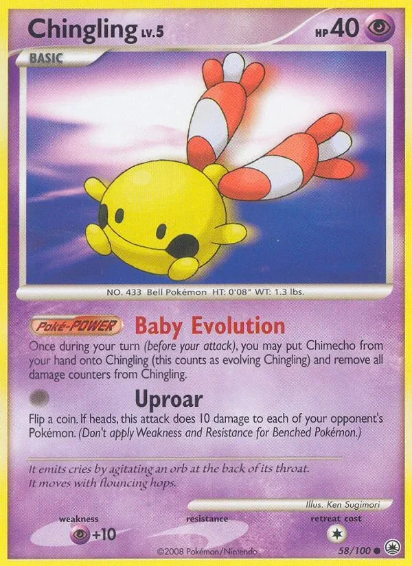Chingling 58/100 Majestic Dawn Pokémon card