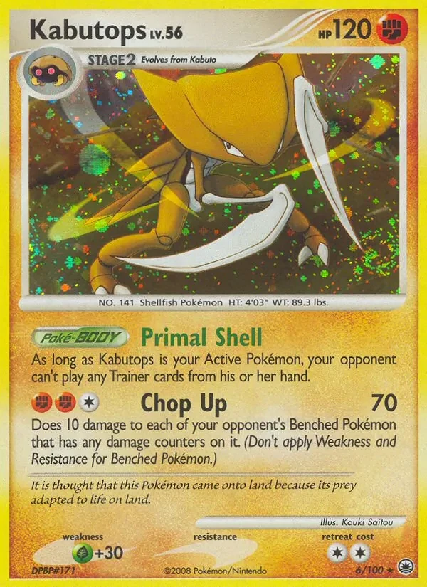 Kabutops 6/100 Majestic Dawn Pokémon card