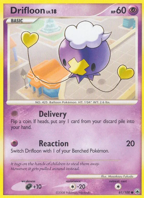 Drifloon 61/100 Majestic Dawn Pokémon card