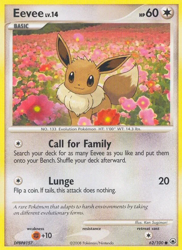 Eevee 62/100 Majestic Dawn Pokémon card