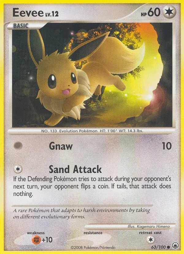 Eevee 63/100 Majestic Dawn Pokémon card