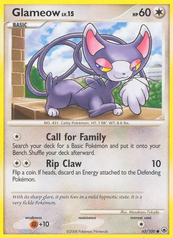 Glameow 65/100 Majestic Dawn Pokémon Karte