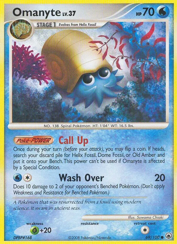 Omanyte 69/100 Majestic Dawn Pokémon Karte