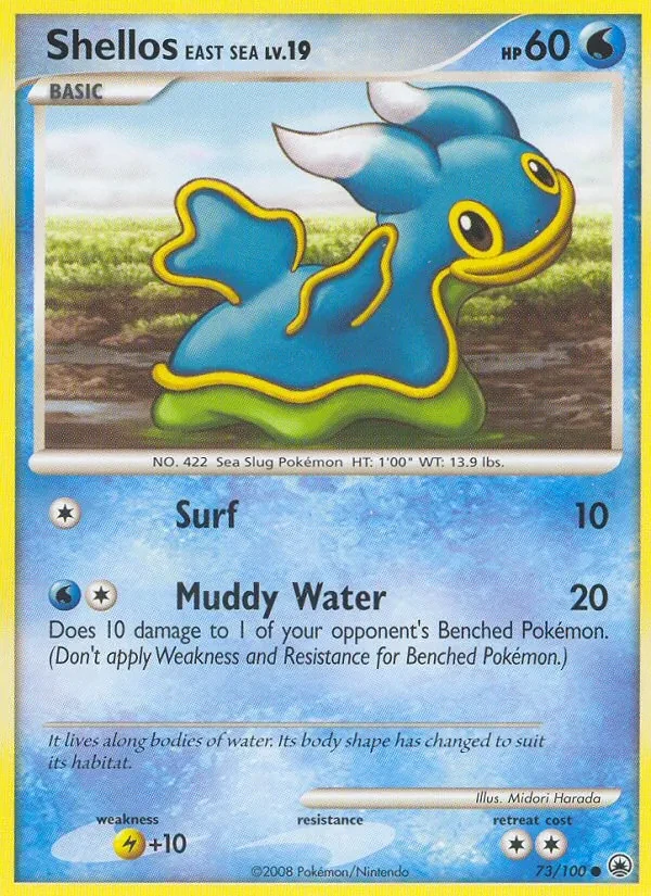 Shellos East Sea 73/100 Majestic Dawn Pokémon card