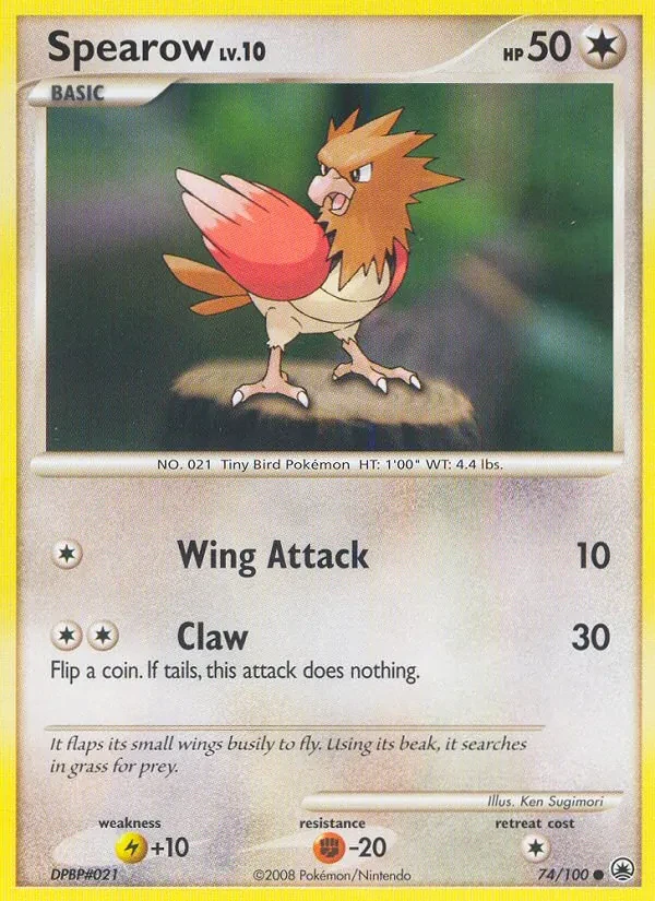 Spearow 74/100 Majestic Dawn Pokémon card