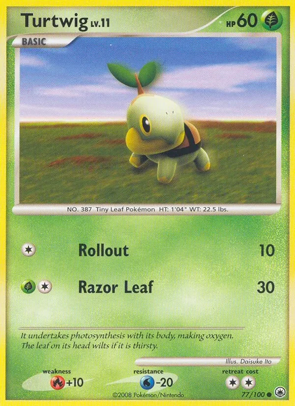 Turtwig 77/100 Majestic Dawn Pokémon Karte