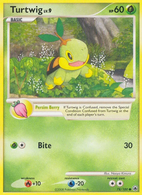 Turtwig 78/100 Majestic Dawn Pokémon card