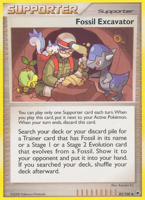 Fossil Excavator 82/100 Majestic Dawn Pokémon card