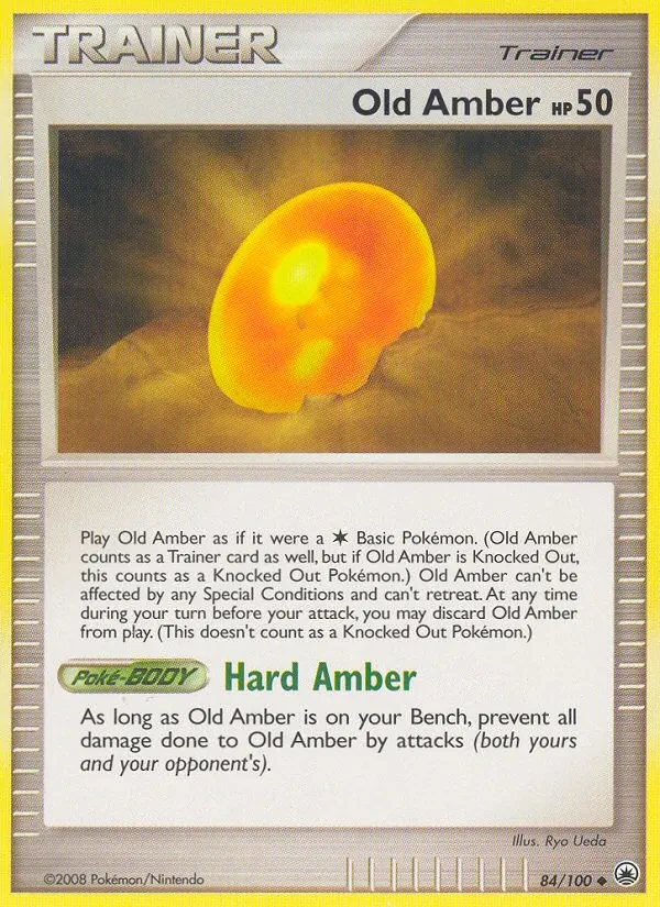 Old Amber 84/100 Majestic Dawn Pokémon card