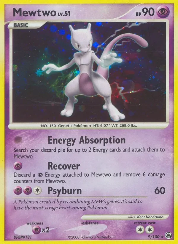 Mewtwo 9/100 Majestic Dawn Pokémon card