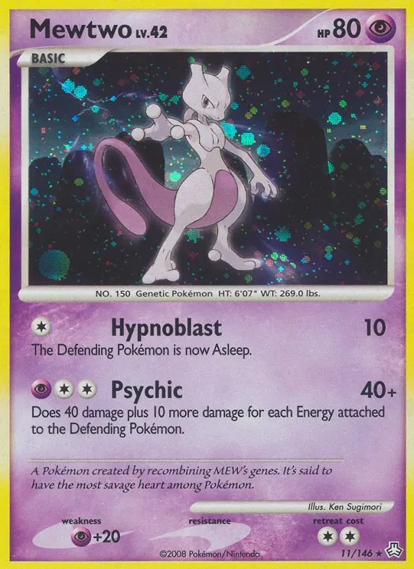 Mewtwo 11/146 Legends Awakened Pokémon card