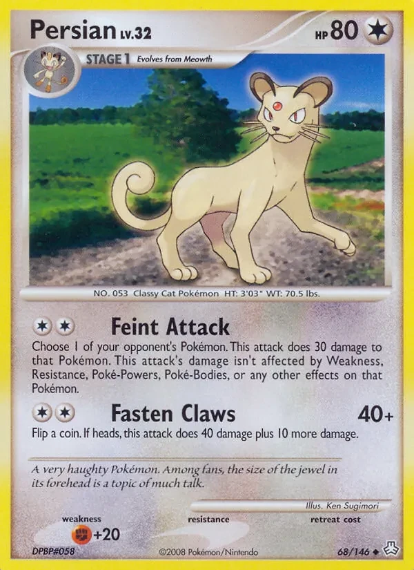 Persian 68/146 Legends Awakened Pokémon card