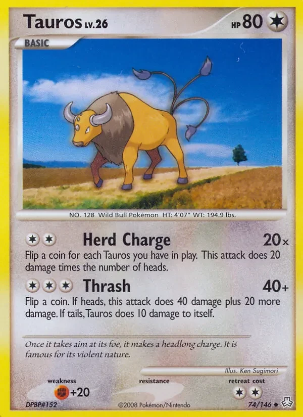 Tauros 74/146 Legends Awakened Pokémon card