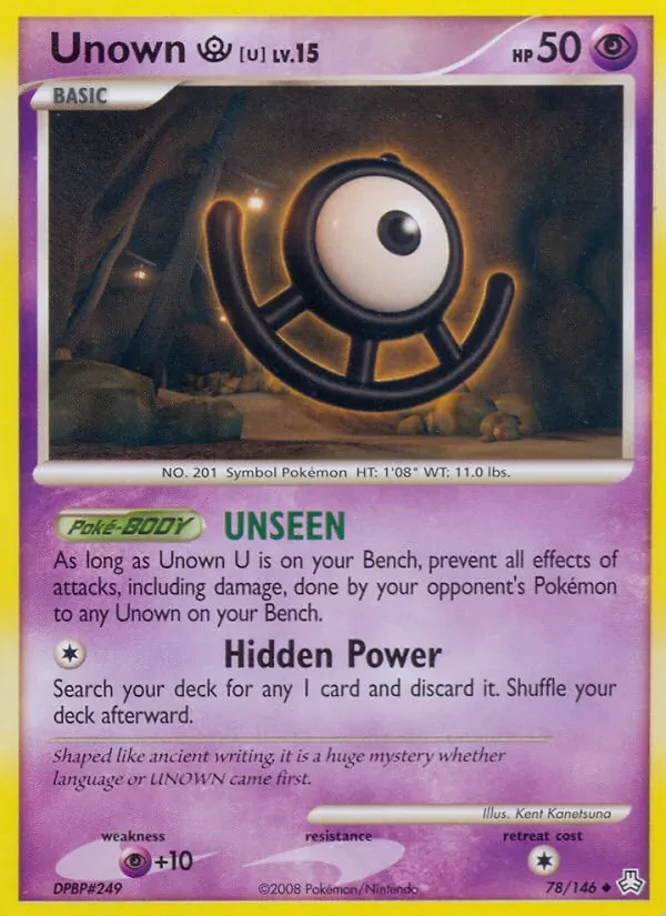 Unown U 78/146 Legends Awakened Pokémon card