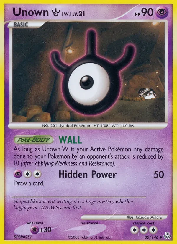 Unown W 80/146 Legends Awakened Pokémon card