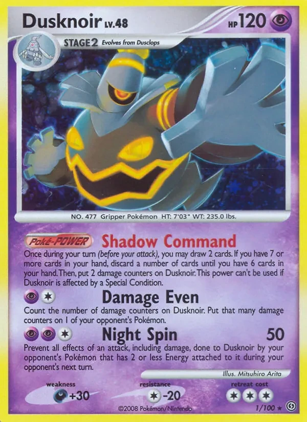 Carta Pokémon Dusknoir 1/100 Stormfront