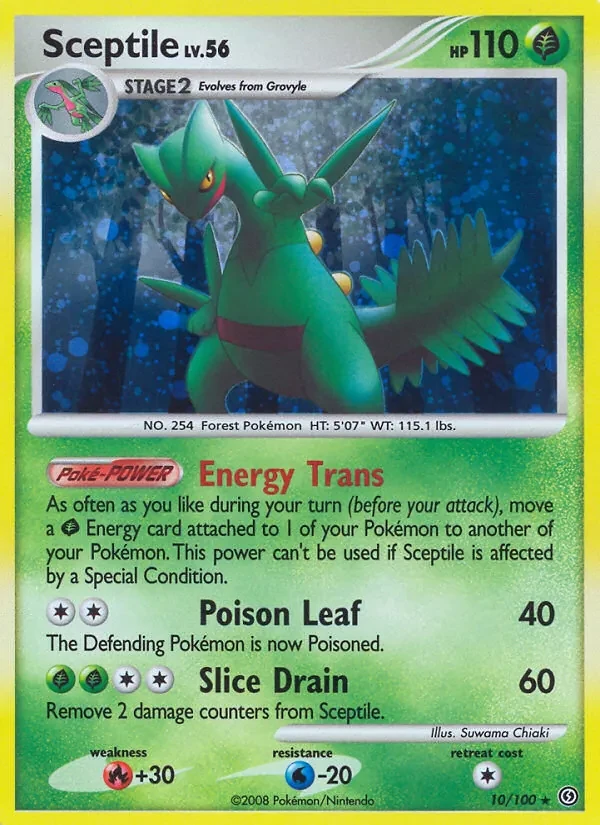 Sceptile 10/100 Stormfront Pokémon card