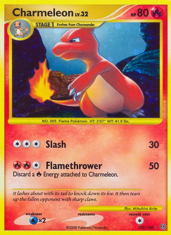 Charmeleon 102/100 Stormfront Pokémon card