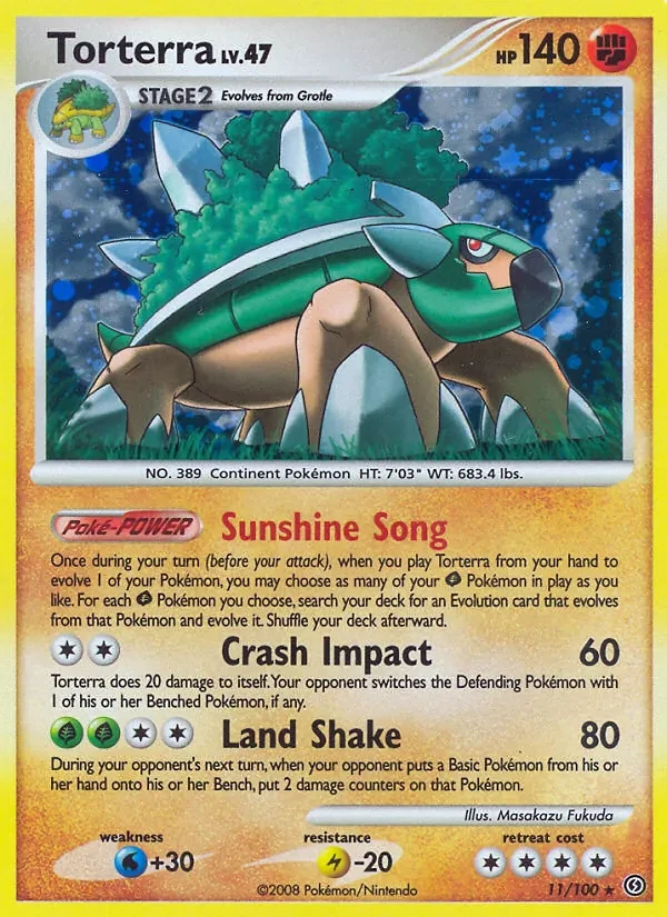 Torterra 11/100 Stormfront Pokémon card