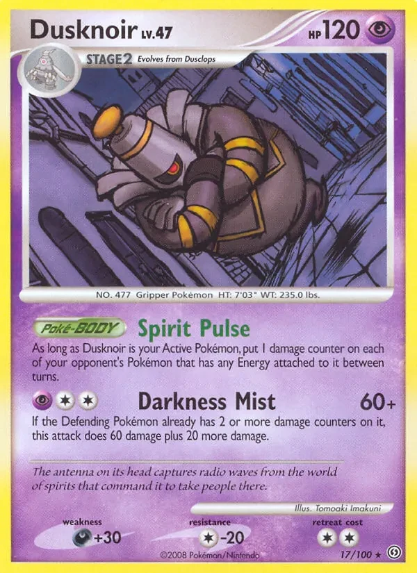 Dusknoir 17/100 Stormfront Pokémon card