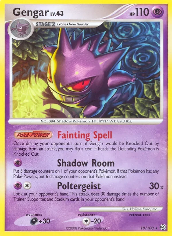 Gengar 18/100 Stormfront Pokémon card