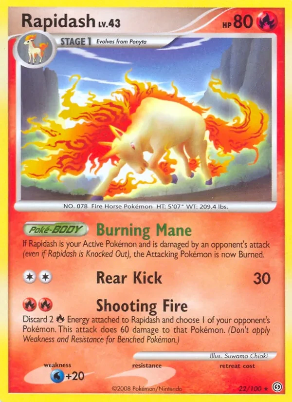 Rapidash 22/100 Stormfront Pokémon card