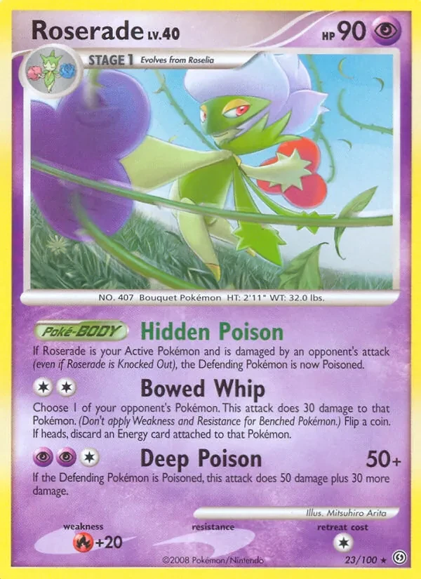 Roserade 23/100 Stormfront Pokémon card