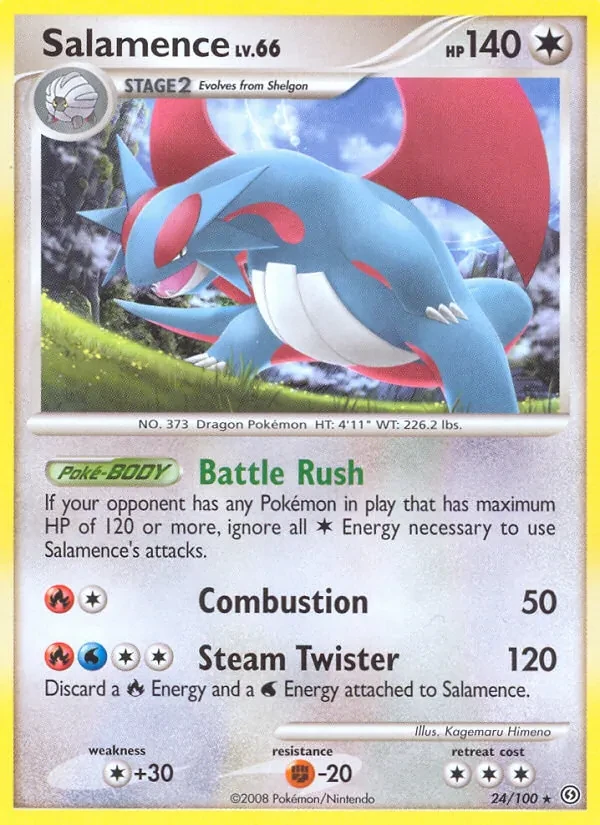 Salamence 24/100 Stormfront Pokémon card