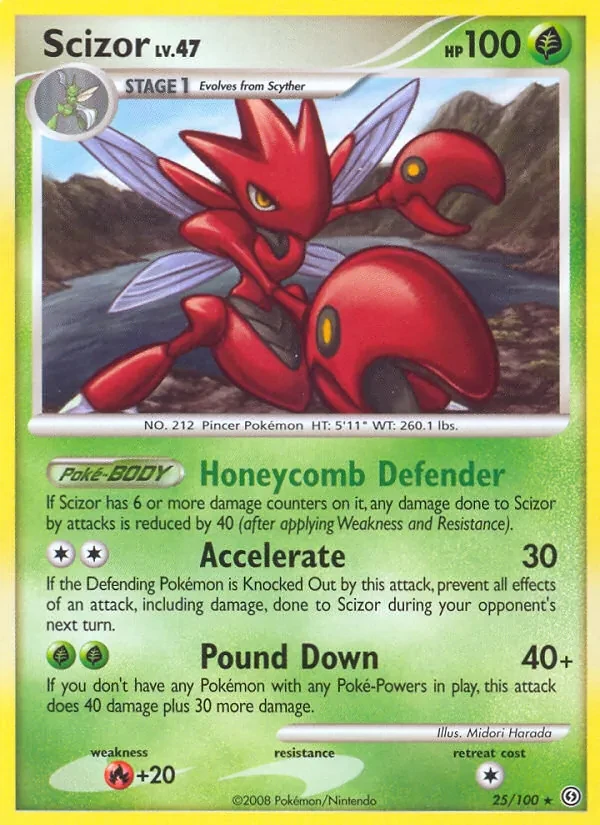 Scizor 25/100 Stormfront Pokémon card