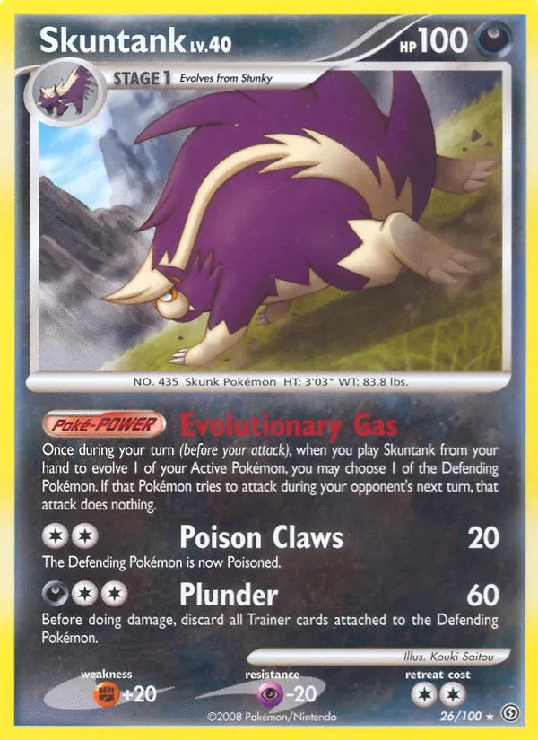 Skuntank 26/100 Stormfront Pokémon card