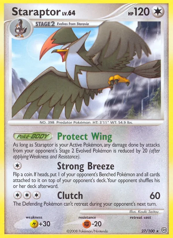 Staraptor 27/100 Stormfront Pokémon card